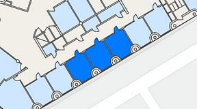 
							Planritning för Växthuset Fredriksbergsgatan, 3 privata rum, 45 m²