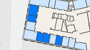 Planritning för THE WORKS Medborgarplatsen, 5 privata rum, 59 m²