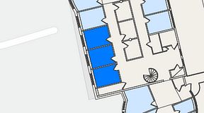 
							Planritning för FirstOffice Sävedalen, 3 privata rum, 33 m²
