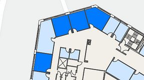 
							Planritning för Spaces Göteborg Gamlestan, 4 privata rum, 76 m²