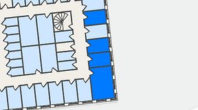 
							Planritning för QuickOffice Kista, 4 privata rum, 48 m²