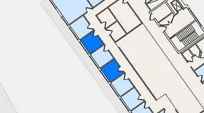 
							Planritning för FirstOffice Västra Hamnen, 2 privata rum, 14 m²