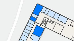 
							Planritning för Quick Office Älvsjö, 3 privata rum, 84 m²