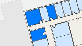 
							Planritning för Regus Lidingö, 3 privata rum, 45 m²