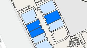 
							Planritning för Convendum Spårvagnshallarna, 3 privata rum, 41 m²