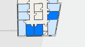 
							Planritning för Regus Täby, 3 privata rum, 33 m²