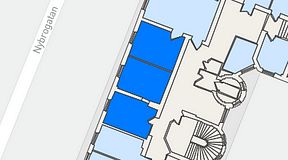 Planritning för Nybrogatan Business Center Nybrogatan 34, 3 privata rum, 61 m²