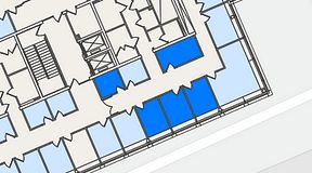 
							Planritning för Spaces Lindholmen, 5 privata rum, 39 m²