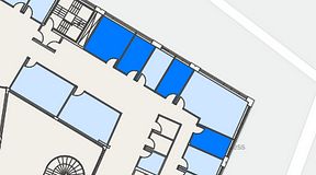 
							Planritning för Spaces Göteborg Gamlestan, 4 privata rum, 46 m²