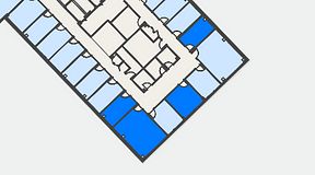 
							Planritning för FirstOffice Kanalvägen 17, 4 privata rum, 58 m²