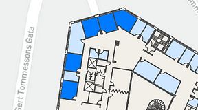 
							Planritning för Spaces Göteborg Gamlestan, 5 privata rum, 94 m²