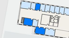 
							Planritning för Regus Alvik, 3 privata rum, 48 m²