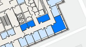 Planritning för Spaces Lindholmen, 4 privata rum, 41 m²