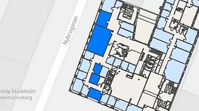 
							Planritning för Regus Östermalmstorg, 5 privata rum, 109 m²