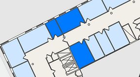 
							Planritning för Convendum Spårvagnshallarna, 3 privata rum, 53 m²
