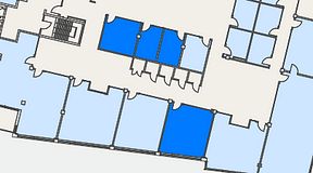 
							Planritning för Flexiwork Hovet, 4 privata rum, 67 m²