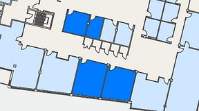 
							Planritning för Flexiwork Hovet, 4 privata rum, 91 m²