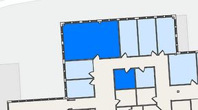 
							Planritning för FirstOffice Säveån, 2 privata rum, 62 m²