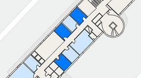 Planritning för Dockside Office & Coworking, 3 privata rum, 41 m²