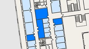 
							Planritning för Spaces Nordenskiöldsgatan, 4 privata rum, 58 m²