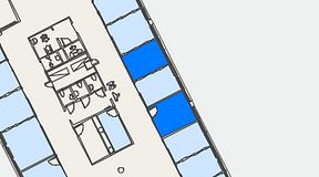 
							Planritning för Convendum Västra Järnvägsgatan 3, 2 privata rum, 21 m²