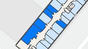 
							Planritning för Regus Almedal, 5 privata rum, 105 m²