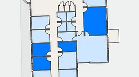 
							Planritning för Helio Frösundavik, 4 privata rum, 61 m²