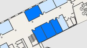 
							Planritning för Convendum Spårvagnshallarna, 4 privata rum, 74 m²