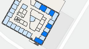 
							Planritning för FASTOFFICE Finlandsgatan 36, 5 privata rum, 61 m²