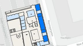 
							Planritning för THE WORKS Medborgarplatsen, 5 privata rum, 115 m²