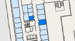
							Planritning för Spaces Nordenskiöldsgatan, 2 privata rum, 14 m²