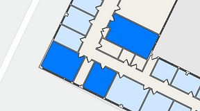 
							Planritning för Quick Office Älvsjö, 3 privata rum, 64 m²