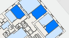 
							Planritning för Spaces Gamla Stan, 3 privata rum, 54 m²