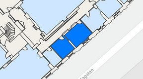 
							Planritning för United Spaces Uppsala, 2 privata rum, 29 m²