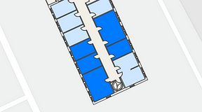 
							Planritning för Easy Office Bromma, 5 privata rum, 94 m²