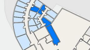 Planritning för Quick Office Bromma Blocks, 5 privata rum, 47 m²
