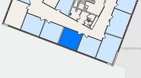 
							Planritning för Växthuset Lund, 1 privata rum, 18 m²