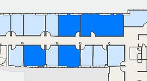 
							Planritning för FirstOffice Arenavägen 33, 4 privata rum, 96 m²
