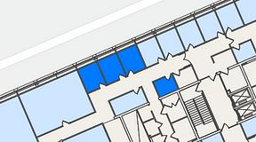 Planritning för Spaces Lindholmen, 3 privata rum, 31 m²