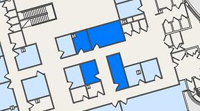 
							Planritning för United Spaces Östra Hamngatan, 4 privata rum, 45 m²