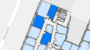 
							Planritning för Regus Östermalmstorg, 3 privata rum, 44 m²