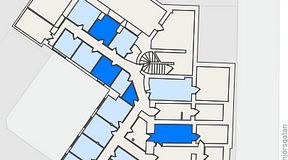 
							Planritning för Entreprenörsgatan Kungsgatan, 4 privata rum, 56 m²