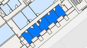 
							Planritning för Spaces Gamla Stan, 5 privata rum, 57 m²