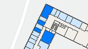 
							Planritning för Quick Office Älvsjö, 4 privata rum, 93 m²