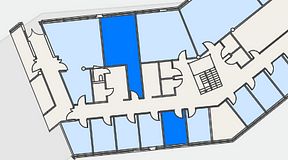 
							Planritning för CoW Älvsjö, 2 privata rum, 38 m²