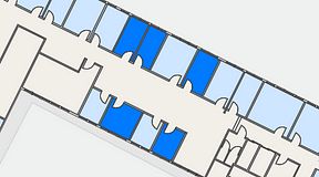 
							Planritning för Quick Office Älvsjö, 5 privata rum, 58 m²
