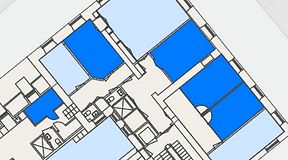 
							Planritning för Spaces Gamla Stan, 5 privata rum, 79 m²