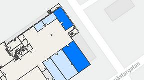 
							Planritning för Fabriken Rökerigatan 20, 2 privata rum, 97 m²