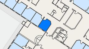 
							Planritning för Atmosfär Coworking, 1 privata rum, 12 m²