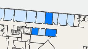 
							Planritning för Spaces Helsingborg Väla, 3 privata rum, 30 m²